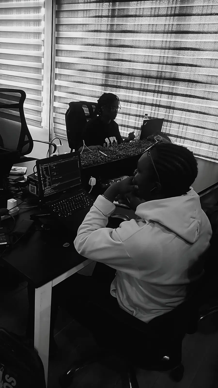 Oladele David Temidayo with a computer